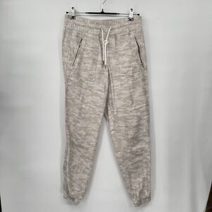 Athleta Cabo Tide Linen‎ Jogger  Camo Print Drawstring Elastic Waist Pockets